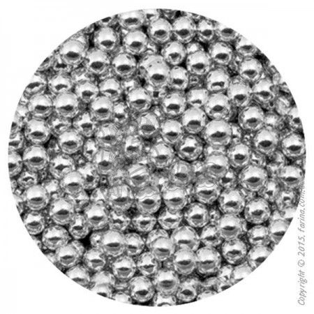 Посыпка декоративная кондитерская Сахарные шарики Серебро 4мм. - 50 г.< фото цена